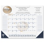 Logo Printed Blue & Gold Calendar Desk Pad w/One Color Imprint (21"x17")