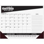 Custom Imprinted Black Calendar Desk Pad w/Side Notes Line & Two Color Imprint (21"x17")