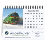 Logo Printed Magnificent Trains Tent Desk Calendar (5 13/16"x4")