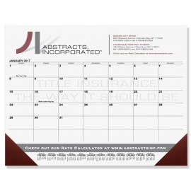 Logo Printed Black 13- Month Calendar Desk Pad w/One Color Imprint (21"x17")  Logo Printed Black 13- Month Calendar Desk Pad w/One Color Imprint (21"x17")