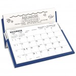 Custom Imprinted SR Rite-A-Date Desk Calendar, White/Lapis Blue