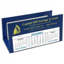 VIP Deskretary Paper Holder Desk Calendar, Lapis Blue Logo Printed