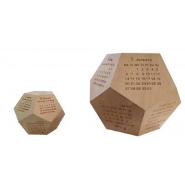 Custom Imprinted 3" Wood Dodecahedron Desk Calendar