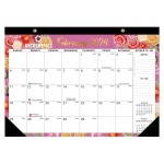 Custom Imprinted Wall Desk Floral Calendar w/2 Corners