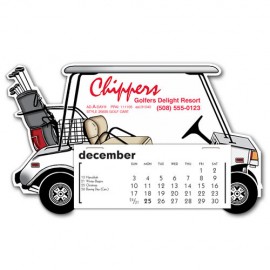 Logo Printed Golf Cart Full Color Die-Cut Desk Calendar  Logo Printed Golf Cart Full Color Die-Cut Desk Calendar