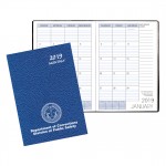 Monthly Desk Saddle Stitched Appointment Planner w/ Cobblestone Cover Logo Printed