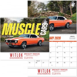 Logo Branded Muscle Cars Wall Calendar Spiral