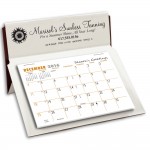 Custom Imprinted 5 Rite-A-Dex Mini Memo Desk Calendar, White/Maroon