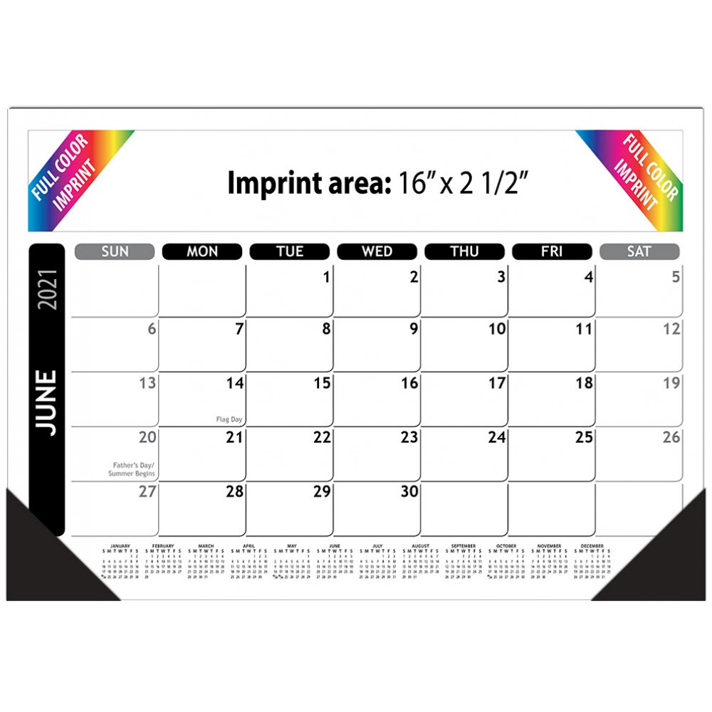 Logo Printed Full Color Desk Pad Calendar (17"x12")