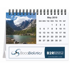 Logo Printed Peaceful Peaks Tent Desk Calendar (5 13/16"x4")