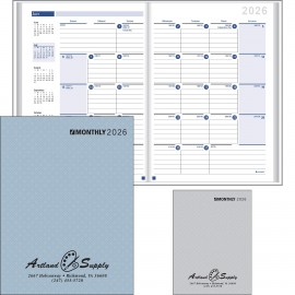 Personalized Ruled Monthly Desk Planner Stitched to Paper Cover: 2026