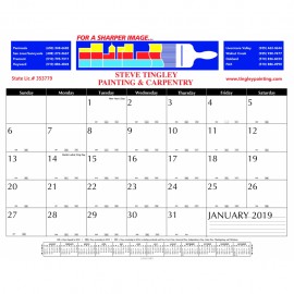 Contractors Style Desk Pad Calendar w/Gummed Head or Foot Logo Printed