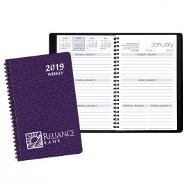 Custom Imprinted Weekly Desk Appointment Planner w/ Cobblestone Cover
