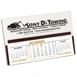 HA-2 Deskdate Desk Calendar, White/Maroon Logo Printed