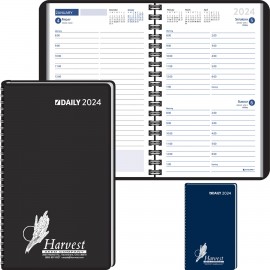 Ruled Desk Planner, 1 Day Per Page Wired to Cover : 2024 Logo Printed