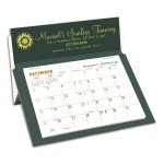 Branded 5 Rite-A-Dex Mini Memo Desk Calendar, Forest Green/White