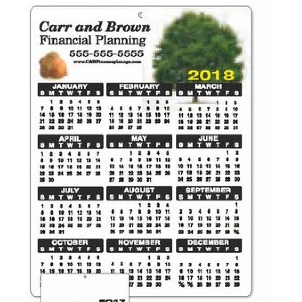 Logo Printed Plastic Wall Calendar