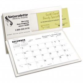 BC-62 Business Card Mem-O-Rite Desk Calendar, White/White Limited Stock Custom Imprinted