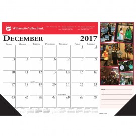 Full-Color Compact Desk Pad Calendar w/Gummed Head & Corners (18 1/2x13") with Logo
