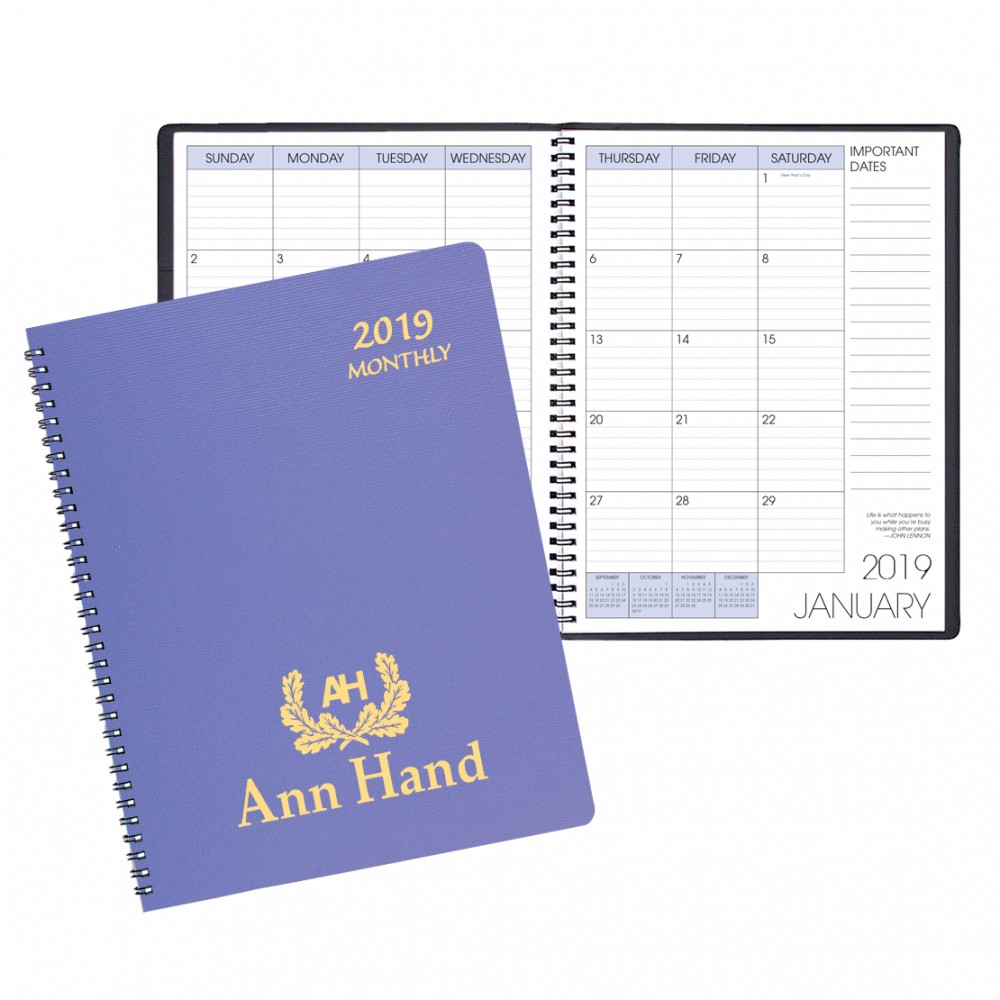 Branded Monthly Desk Appointment Calendar/Planner w/ Twilight Cover