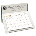 Branded 5 Rite-A-Dex Mini Memo Desk Calendar, White/Forest Green