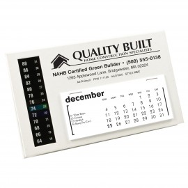 MMT LCD Therm-O-Date Thermometer Desk Calendar, Nordic White Logo Printed