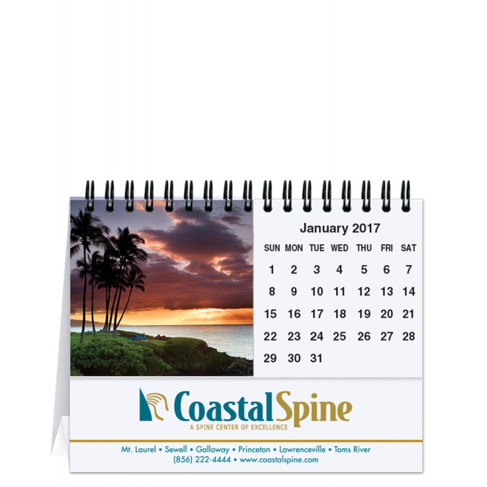 American Coasts Tent Desk Calendar (5 13/16"x4") Branded