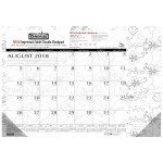 Whimsical Black & White Doodle Imprinted Desk Pad Calendar (Calendar Year) Branded