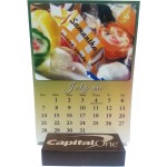Branded In the Image Personalized Wooden Base Calendar (Engraved Base) Vertical Layout