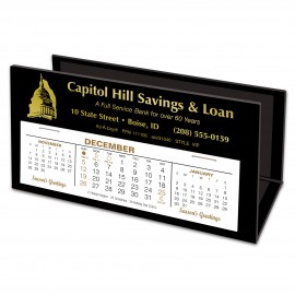 VIP Deskretary Paper Holder Desk Calendar, Eclipse Black -- Low Inventory Logo Printed