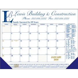 Standard 3 Color Desk Pad Calendar Custom Imprinted