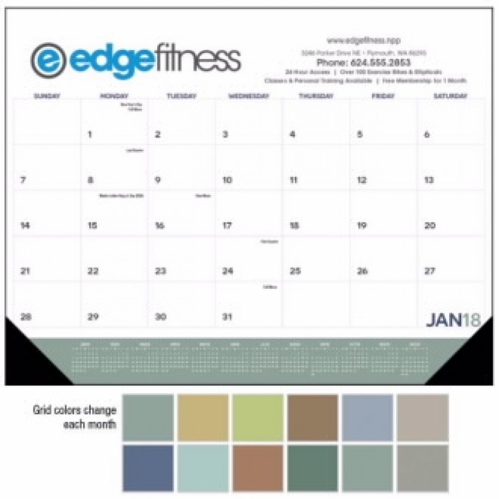 Triumph Desk Pad Calendar w/Vinyl Corners Logo Printed Triumph Desk Pad Calendar w/Vinyl Corners Logo Printed