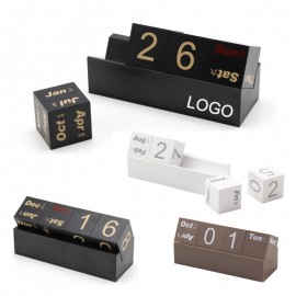 Logo Printed Perpetual Four Block Calendar For Desk