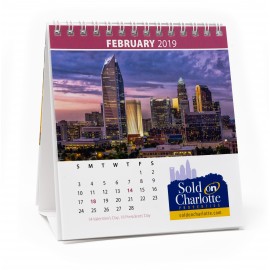 12 Photo Custom Desk Calendar (4 3/4"x5 1/4") Logo Printed