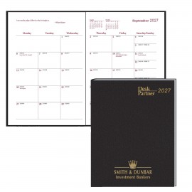 Logo Printed Monthly Desk Partner Stitched to Cover: 2027