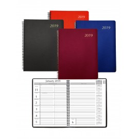 Logo Printed Executive Weekly Desk Diary with Leatherette Cover