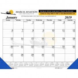 Custom Imprinted Gummed Desk Pad Calendar w/2-Leatherette Corners (18 1/2"x13")  Custom Imprinted Gummed Desk Pad Calendar w/2-Leatherette Corners (18 1/2"x13")