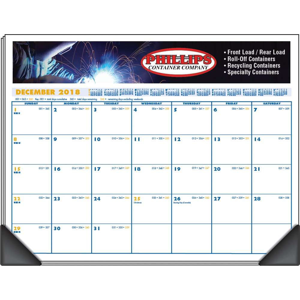 Deskminder Full-Color Desk Pad Calendar w/Corners Custom Imprinted