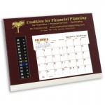 TE LCD Therm-O-Dex Refillable Desk Calendar, Maroon/White Custom Imprinted