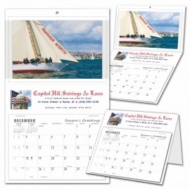 WD Wall/Desk Calendar with Photo Insert, Full Color Imprint Custom Imprinted