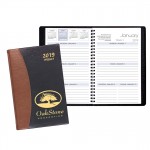 Weekly Desk Appointment Planner w/ Carriage Vinyl Cover Custom Imprinted