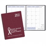 Two Year Monthly Desk Planner w/ Shimmer Cover Logo Printed
