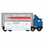 Custom Imprinted Tractor Trailer Full Color Die-Cut Desk Calendar, Heavy Weight