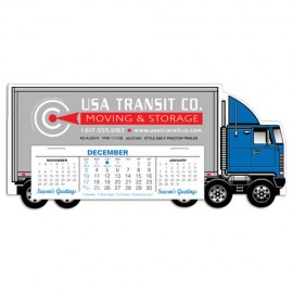 Custom Imprinted Tractor Trailer Full Color Die-Cut Desk Calendar, Heavy Weight