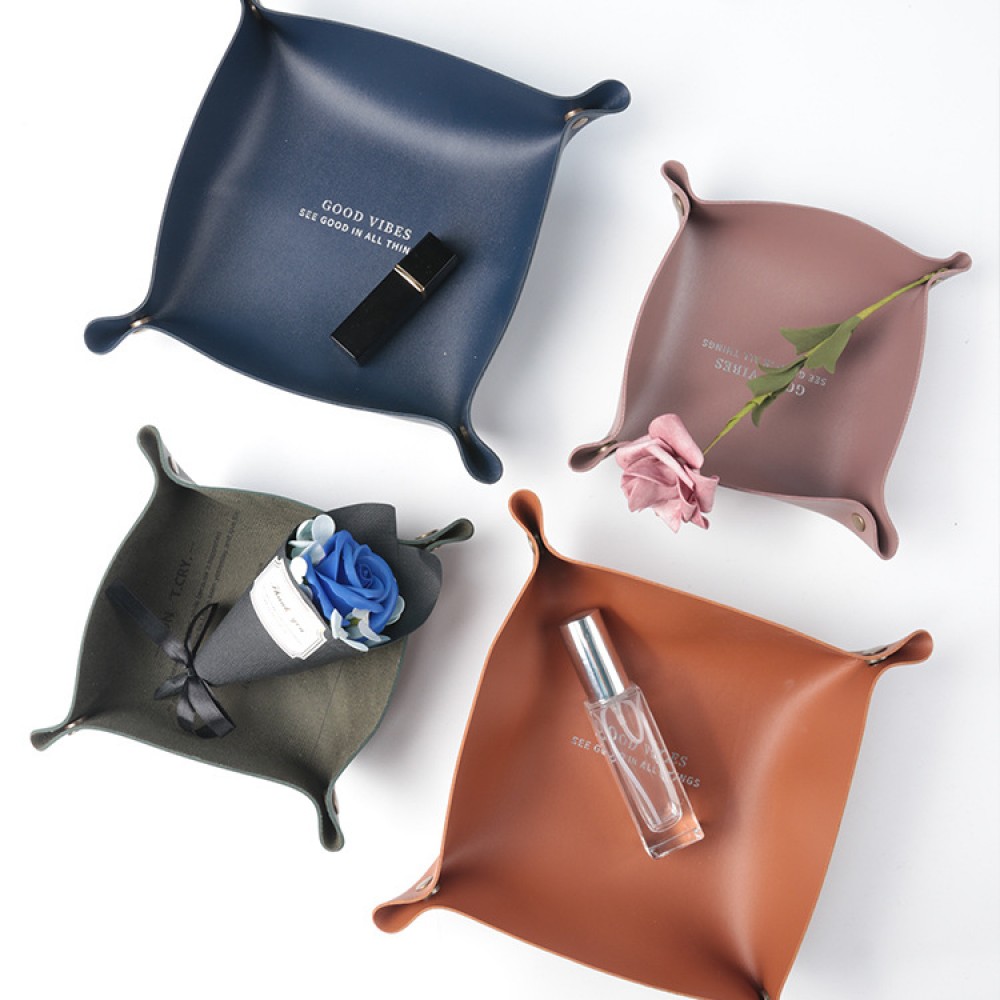 Jewelry Leather Storage Tray Organizer Logo Printed Jewelry Leather Storage Tray Organizer Logo Printed