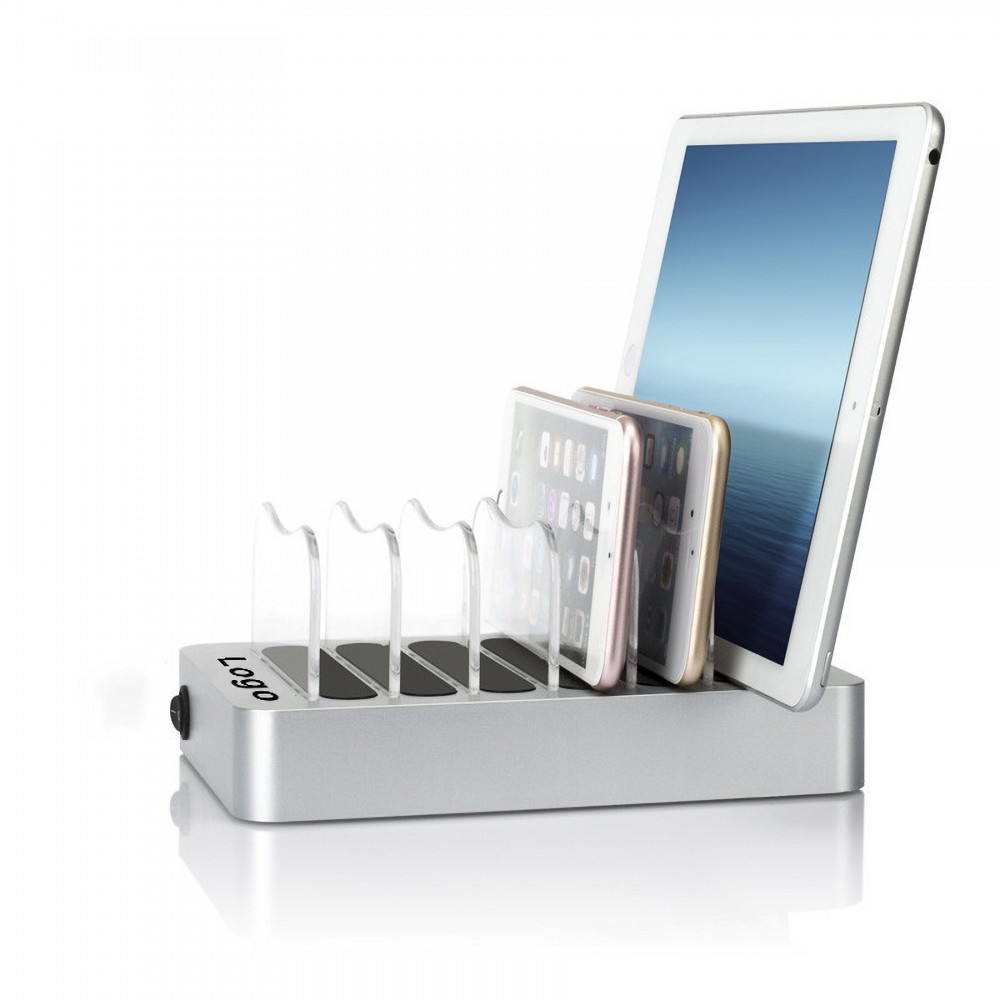 Custom Imprinted Charging Station for Multiple Devices with 6 USB Fast Ports