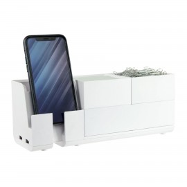 Goods IQ Konnect Stackable Desk Organizer, 4 Piece, White Custom Imprinted