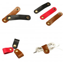 Branded PU Leather Cable Organizer
