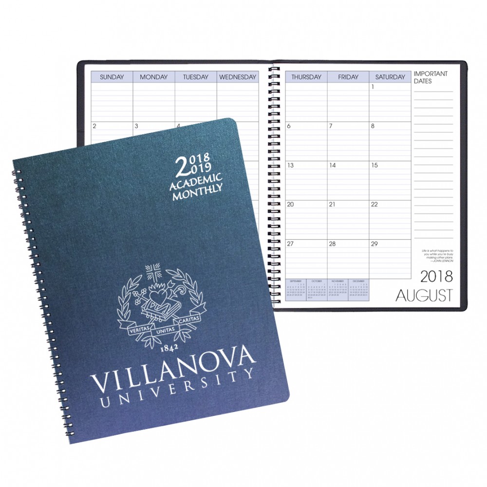 Academic Wire Bound Monthly Desk Planner w/ Illusion Cover Custom Imprinted Academic Wire Bound Monthly Desk Planner w/ Illusion Cover Custom Imprinted