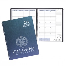 Academic Wire Bound Monthly Desk Planner w/ Illusion Cover Custom Imprinted